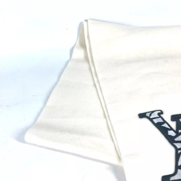 LOUIS VUITTON M79377 LV SKI Scarf-LV Ice Fringe LV logo Scarf wool White/Black - Picture 7 of 14